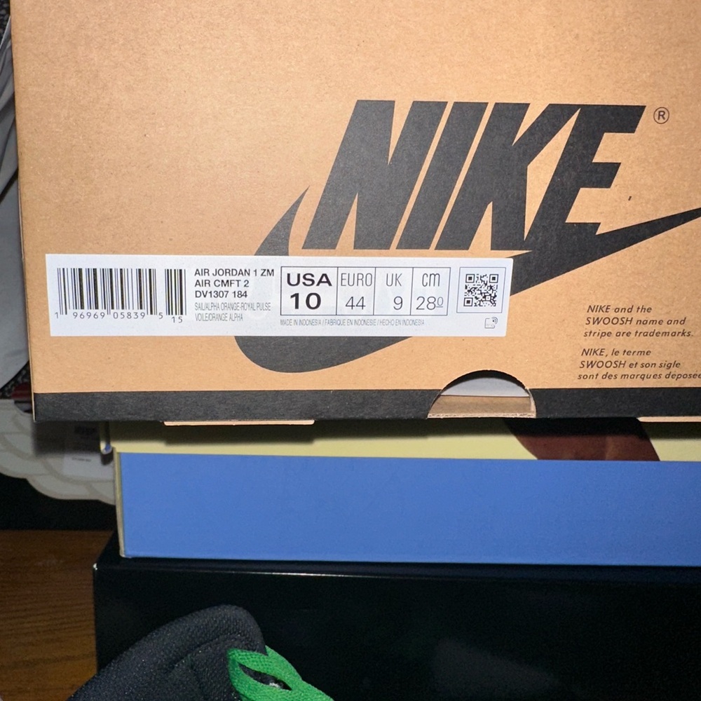 Nike Air Jordan 1 Zoom CMFT Royal Pulse Alpha Orange, Size 10